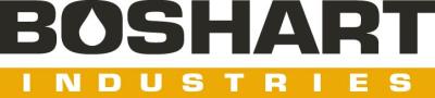 A logo that is black and orange that says Boshart Industries.