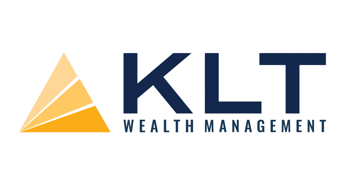 Orange triangle made of 3 smaller triangles next to the words KLT Wealth Management