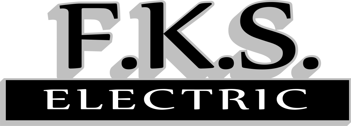 F.K.S. written in upper case large 3D blocks on top line, and Electric written in upper case letters beneath.